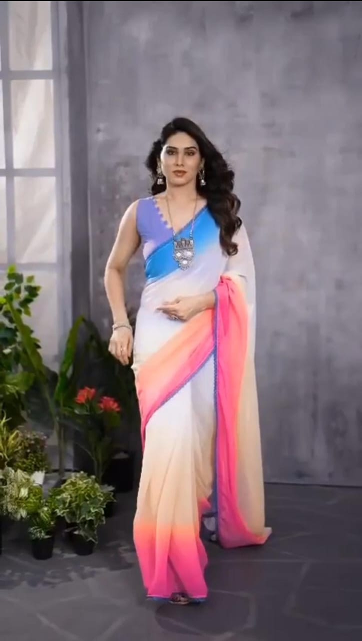 Heavy Georgette Bollywood Style One Minute Saree (R2610)